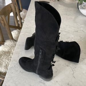 Black suede high boot, gently used